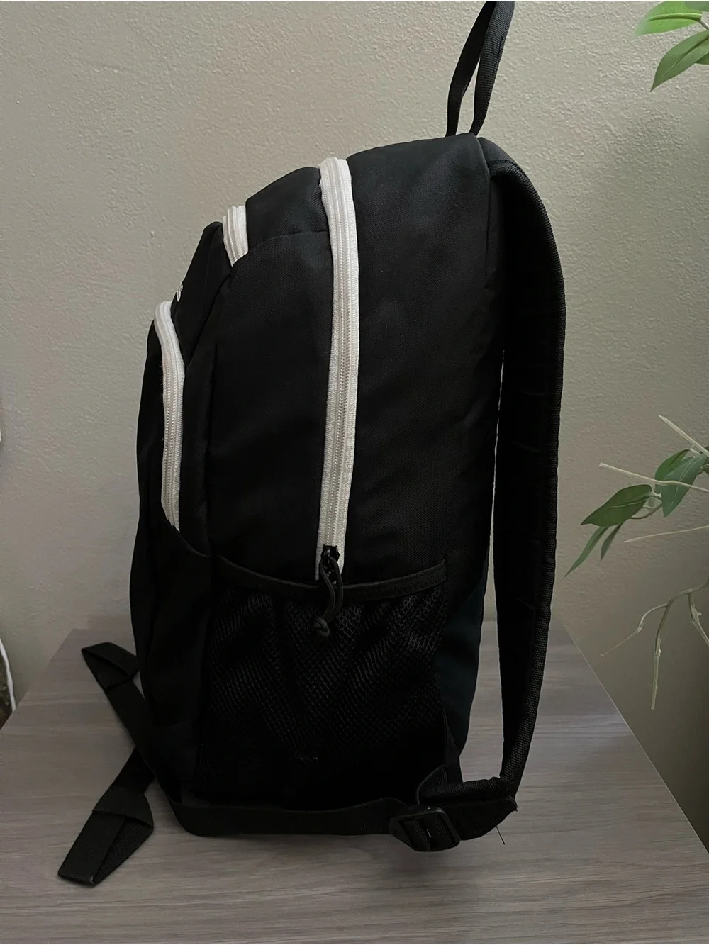 Adidas Black White 3-Stripes Backpack Bookbag School Laptop Travel Bag